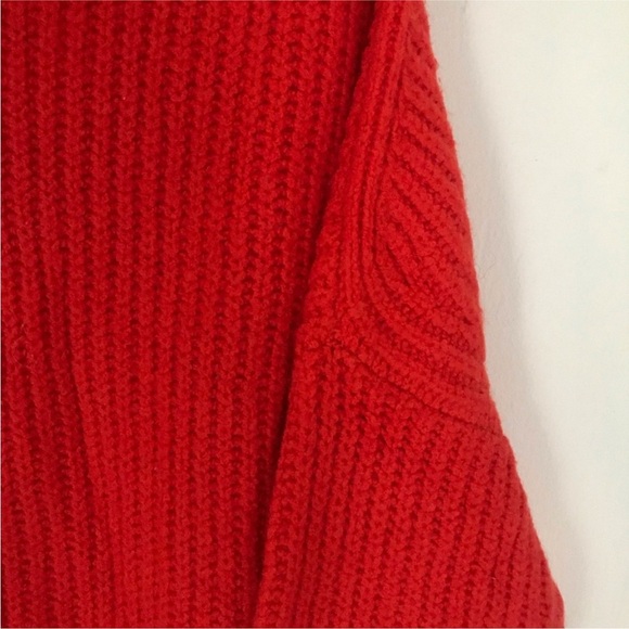 MAEVE LONG SLEEVE MOCK NECK PULLOVER SWEATER RED - S (USED ORANGE FOR MODEL) - Picture 7 of 8